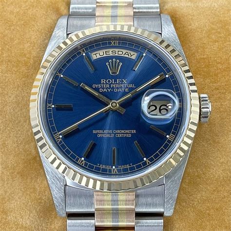 rolex 18239 blue dial|rolex tridor president.